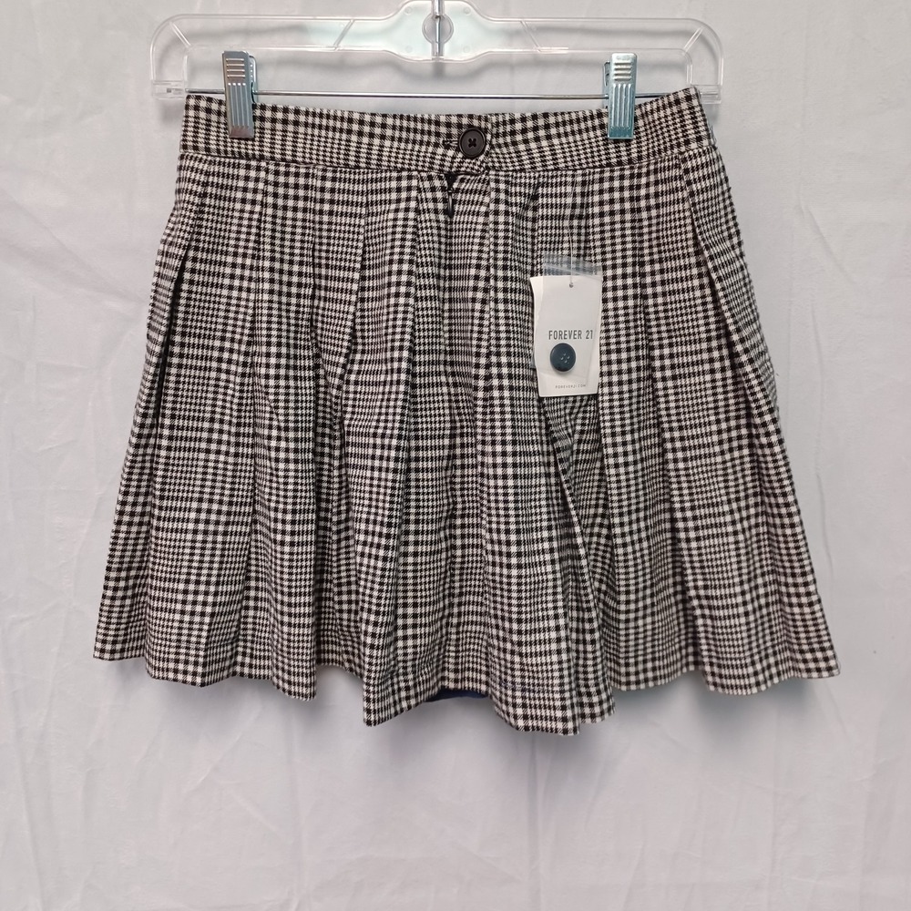 Forever‎ 21 Women's Plaid Short Skirt Blue White Size S